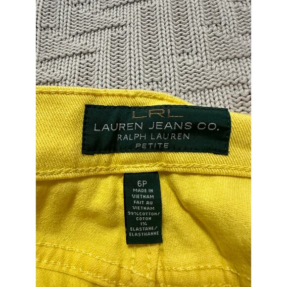 Lauren Ralph Lauren yellow straight leg jeans size 6 petite - Picture 4 of 7